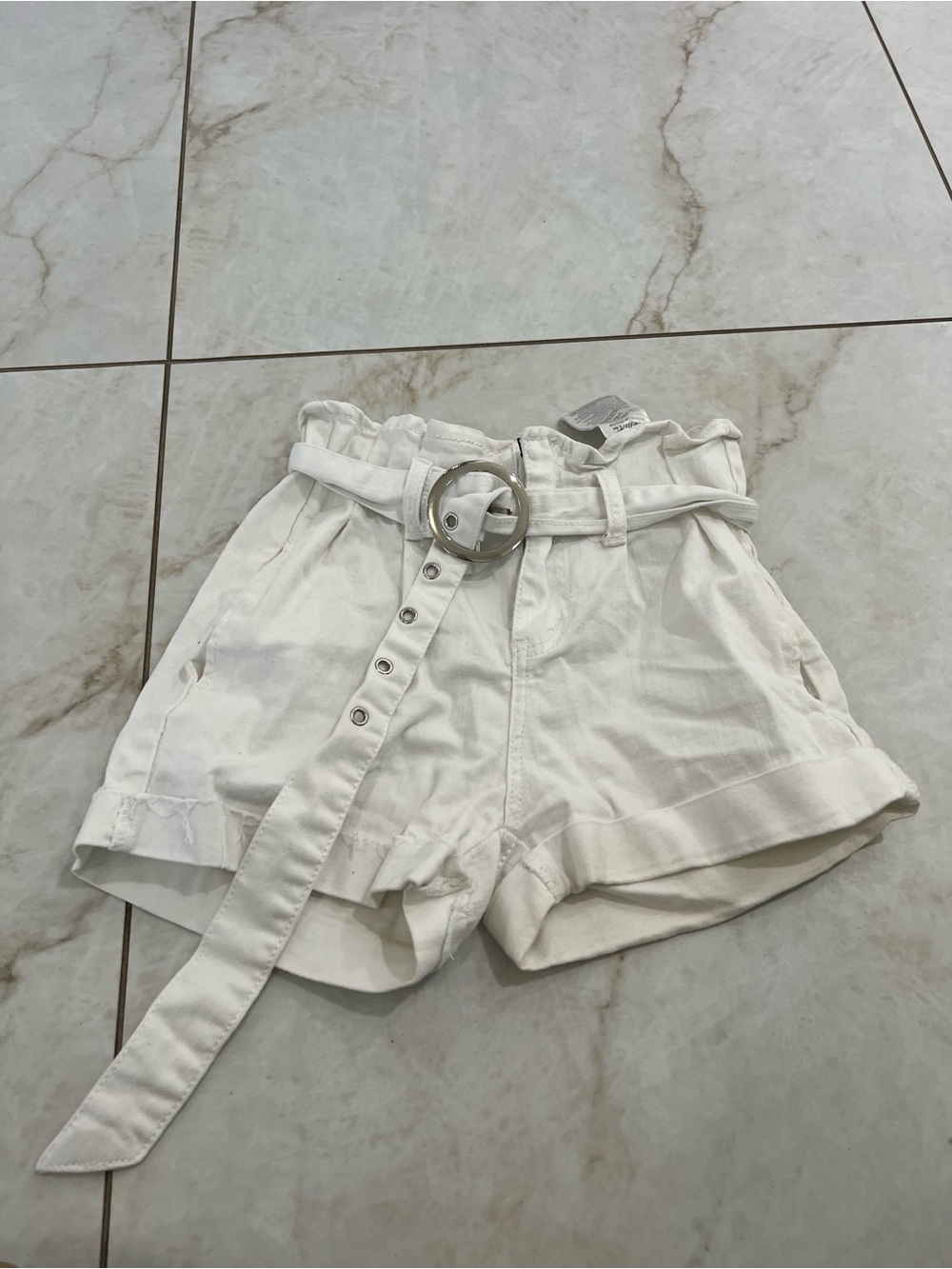 Machine White Paperbag Shorts Size Small